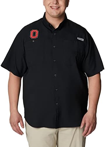 Мъжка риза Tamiami с къс ръкав Columbia NCAA Охайо Buckeyes, Малка, OS - Черен