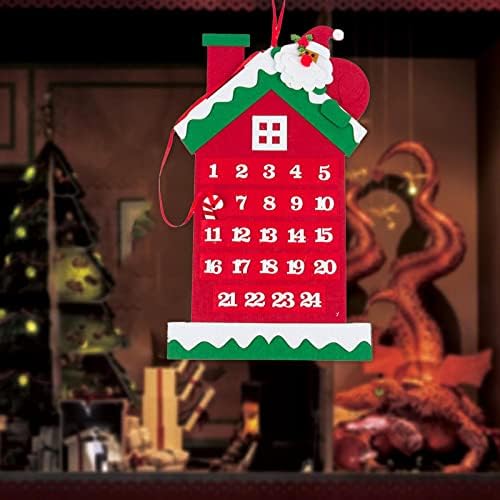 Коледа 24 Деня За Обратно Броене Календар Коледна Украса За Доставка Нетъкан Календар Висулка Във Формата На Коледно Календар Тъмни