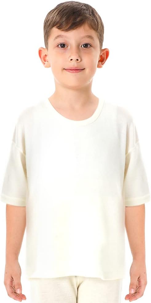 Основен слой от чиста вълна и естествен Мериносова за деца, момчета на възраст от 1 до 11 години, Комплект от Горната Тениски