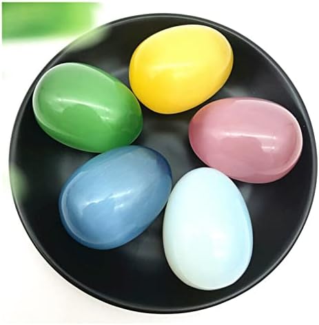 LAAALID XN216 4ШТ Смесен Цветен Камък Котешко Око с формата На яйце Проба Скъпоценен Камък Crystal Исцеляющий Рейки Естествени