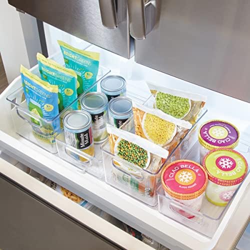 Пластмасов контейнер–органайзер за хладилници и фризери IDesign с вградени дръжки - 10 x 5 x 6, прозрачен