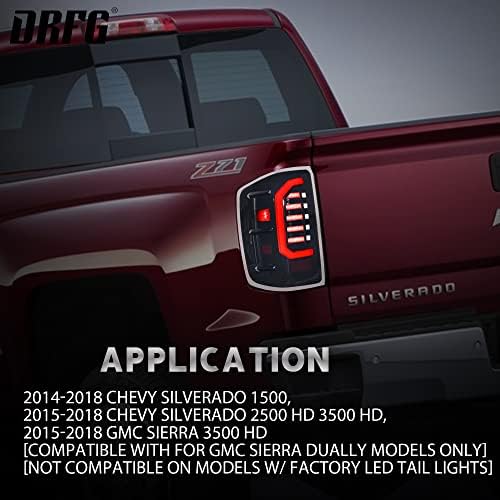 Led задни светлини, съвместими за 2014-2018 Chevy Silverado 1500/2015-2018 Chevy Silverado 2500HD 3500HD Дымчатые Черни