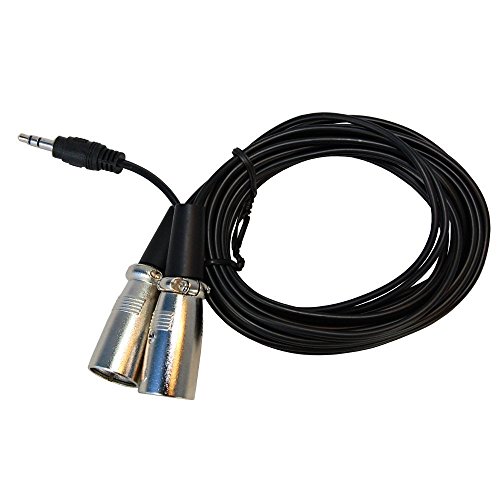 Кабелен кабел HQRP 1/8 (3.5mm) с две штекерными съединители XLR (10 фута) за студийни монитори Behringer B2031A/M-Audio BX5a/M-Audio BX5