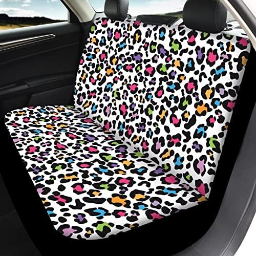Coloranimal Цветни Калъфи за автомобилни седалки с животни Гепард, Протектор на предната седалка, Чанта за облегалката на пейката, Дъгата