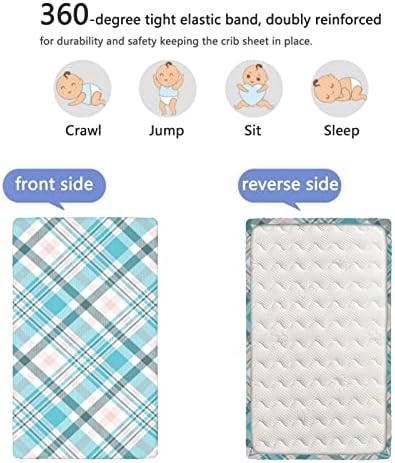 Кухненски кърпи за детски легла в една клетка, Портативни мини-кърпи за яслите, Меки и еластични Кърпи за яслите - Отлични за стая на момче или момиче, или на детето, 2