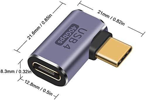 Poyiccot Правоъгълен C USB Адаптер за USB кабел за данни, 4, на 40 Gbit/s и USB 4 Кабелен адаптер, 8K Видео Type C Разклонител за мъже и жени, Поддръжка на зареждане 100 Вата за мобилни те?