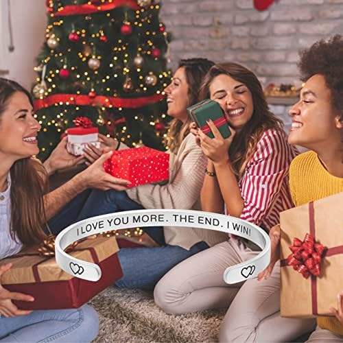 YYQX Вдъхновяващи Гривни за Жени И Момичета, Персонализирани Подаръци, Маншет-Маншета с Гравиран от Неръждаема Стомана, Рожден Ден, Коледни
