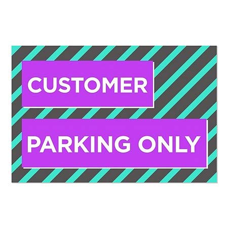 CGSignLab |Паркинг само за клиенти - Модерен блок от Прозрачно стъкло | 18 x12