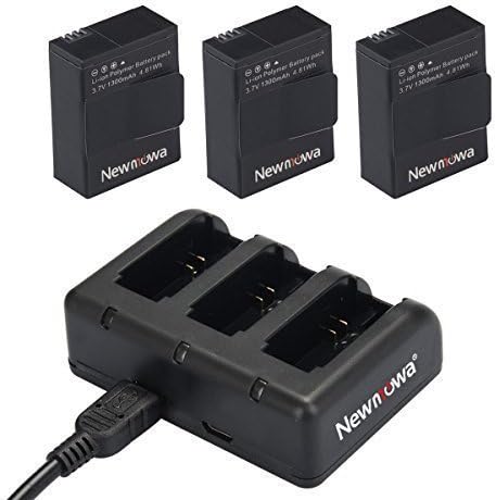Newmowa Взаимозаменяеми батерия AHDBT-302 с капацитет 1300 mah (3 серии) и бързото 3-канален зарядно устройство за GoPro