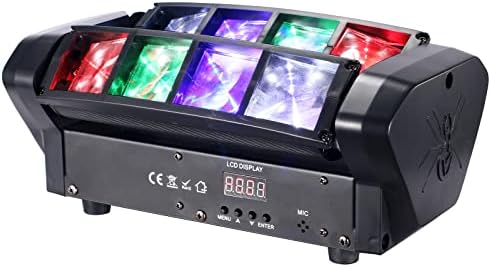 Мини led лампа Spider Moving Head Light - Етап тела RGBW с лъча на 8x5 W, аудио активиране и управление DMX-512 за DJ-партита, барове,