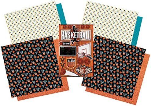 Баскетболно Хартия за Албуми - с баскетболни стикери | Баскетболно хартия 12x12 за scrapbooking, Баскетболни етикети за Scrapbooking, Планер, Албум, Книга на паметта, Дъска за плак?