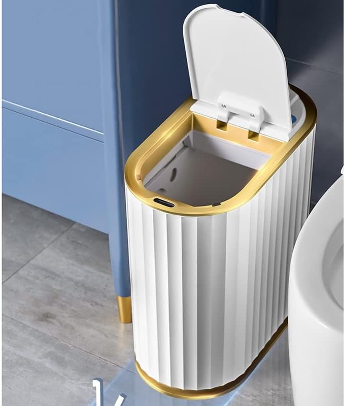 WODMB Ароматерапевтическое умно кошчето за боклук за Баня, тоалетна, настолен интелигентен сензорен боклуци кофи с освежителем за ароматерапия (Цвят: бял, размер: 26 * 1