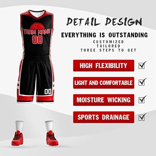 Обичай Мъжки Младежки Баскетболни Джърси Шорти, Спортни Ризи Униформи Отпечатан Номер на Името на Голям Размер