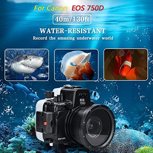 Морски Жаби за Canon EOS 750D 18-55 ММ 130 фута/40 м Подводен Корпус Фотоапарат Водоустойчив Калъф