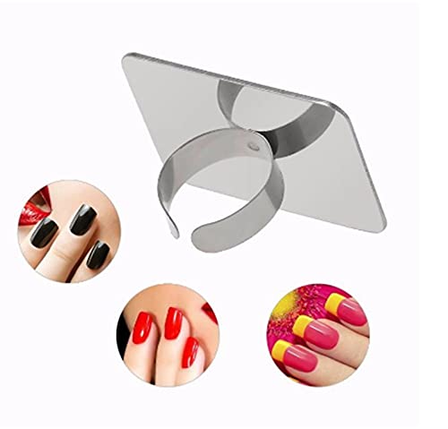 SOLUSTRE Love Ring, за да проверите за Гримьор на 2 ЕЛЕМЕНТА От Неръждаема Стомана За Дизайн на ноктите, Мини-Плоча За пръстени за Пръстите на Крем За Грим Основа За Грим, Нок?