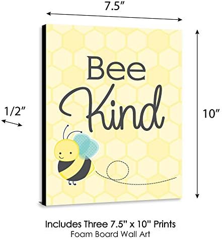 Голяма точка Медоносной пчелите щастие - Рисунки по стените на детската и декорация за детска стая - Идеи за подаръци - 7,5 x 10 инча - Комплект от 3 щампи