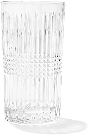 Чаши за хайбола Elle Decor Toulouse, Комплект от 4 теми, Стъклена Посуда за напитки, за партита, за вода, Бира, Ликьор, Уиски,