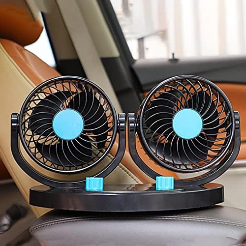 Авто Фен Kumprohu USB | 2 Платна на Вентилатора за охлаждане на модела Преносим Авто Вентилатор с Въртене на 360 Градуса, Монтиран на кола