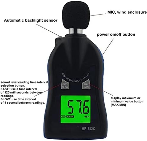 WDBBY Цифров Измерител на нивото на звука 30-130 db Измерване на Нивото на Шума от Уреда За измерване на Шума Тестер Децибела Монитор