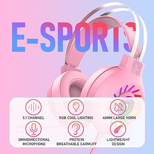 Детска слушалки Слушалки PS4 3,5 мм Стерео Кабел Режийни Слот за Слушалки, RGB Дъгова осветление, Професионален Стереофоничен съраунд