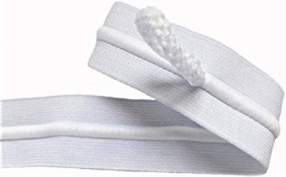 Еластична лента за кабел ширина 1.5 инча (5/10/15 ярда), еластичен шнур бял на цвят, произведен в САЩ (10 ярда)