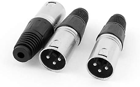 X-DREE 3 бр Штекерные съединители XLR 3P за микрофонного кабел Кабел (съединители XLR 3P de macho 3 piezas para кабел de micrófono против micrófono