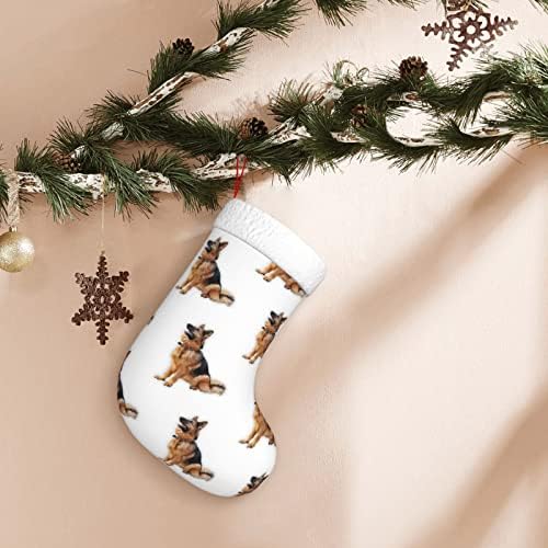 Waymay Немска Овчарка Коледа На Отглеждане 18 Инча Коледен Окачен Чорап Класически Празнични Украси Чорапи