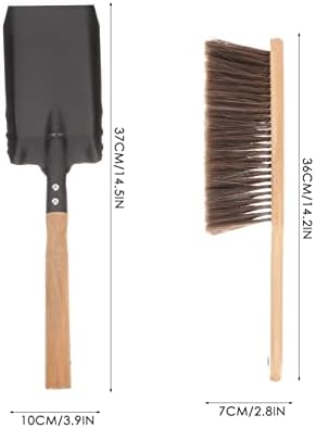 Лопати Zerodeko, Лъжичка за въглища и набор от четки за огнището, Комплект за почистване огнище, Камина лопата и четка, Инструмент