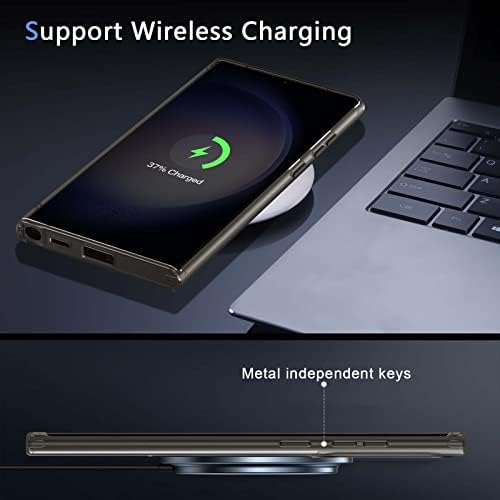 Здрав магнитен калъф MME за Galaxy S22 Ultra Case, Тънък Защитен Прозрачен Матиран Калъф за телефон със защита от пръстови