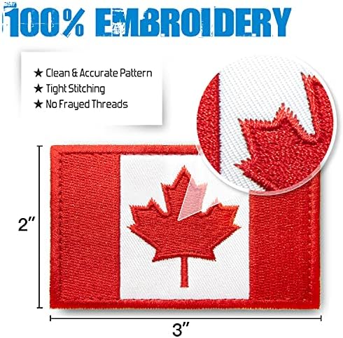 Ленти с бродерия тактически хартата на Канада Anley (2 опаковки) - 2 x 3 Канадски флаг, униформи, Пришитая нашивка с емблемата - Панти и