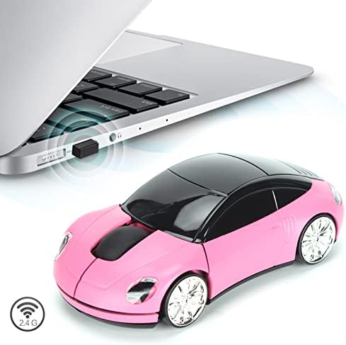 Безжична Мишка ASHATA, Безжична Геймърска Мишка във формата на Твърда 3D спортен автомобил с честота 2,4 Ghz с USB-приемник, Безжична Автомобилна Мишка за КОМПЮТЪР /Компютъ?