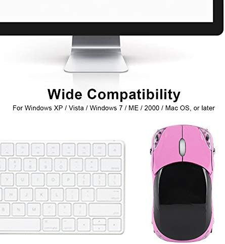 Безжична Мишка Jacksking, 2.4 G Bluetooth Мишка Оптична Мишка 1600 dpi Gaming Офис Мишката за Windows PC Tablet (Розов)