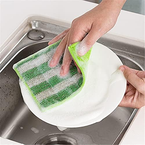 GENIGW Тиган За миене на Съдове Почистваща Подложка Парцал Гъба Кухненско Кърпа Кърпа За Избърсване Влакнести Триизмерна Четка