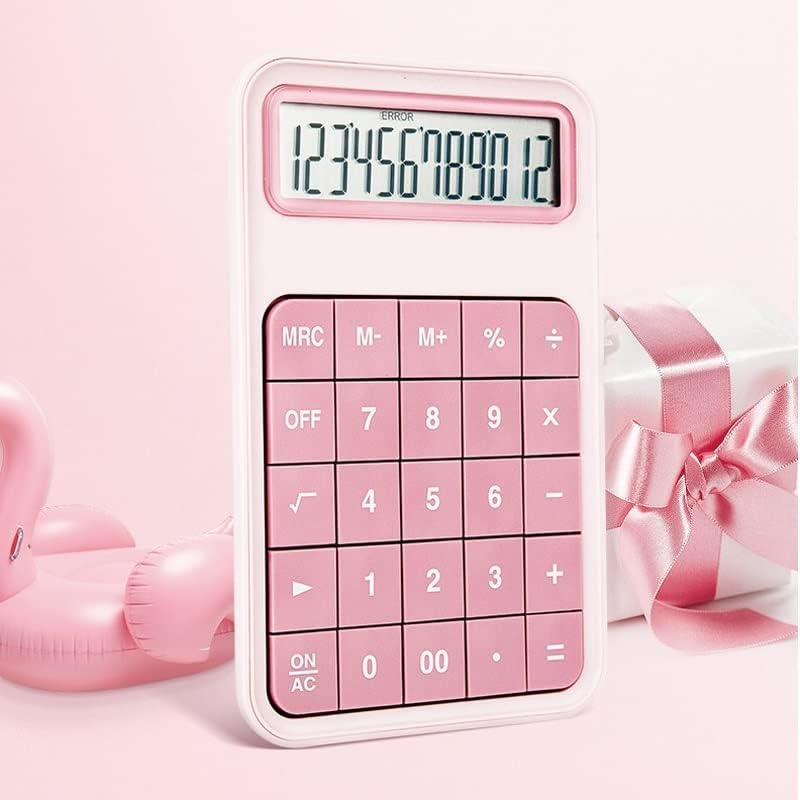 GANFANREN 12-цифров настолен калкулатор С големи бутони, сладък карамел цвят, Финансов инструмент за водене на счетоводство,
