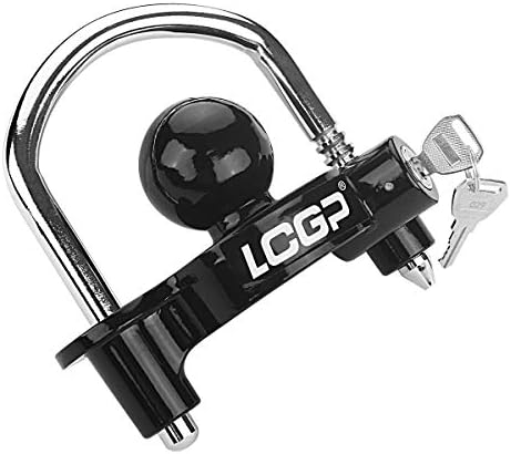 Заключване сцепного устройство на ремаркето LCGP черен на цвят, с 2 ключове, универсален заключване сцепного устройство, регулируемо защита
