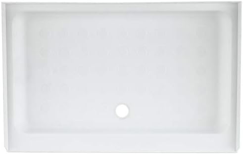 Тава за душата RecPro RV | 40 x 24 x 5 с Централен източване на белия цвят | Основа за душ RV | Палет За душата Camper