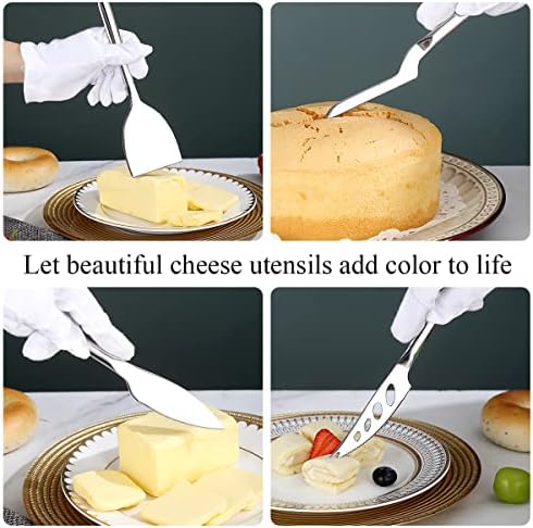 Комплект Ножове за сирене Berglander от 5 парчета за всички видове сирене, Нож за рязане на Сирене от неръждаема Стомана Ергономичен Дизайн за удобно захващане и рязане,