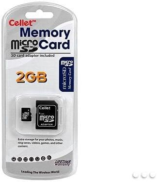 Карта памет Cellet microSD 2 GB за преносим телефон Hp/ Compaq iPAQ 111 Classic с адаптер за SD карта.