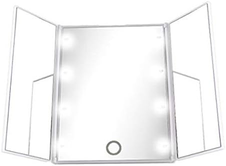 Led Тристранно Складное огледало NEOCHY-Затемняющее Огледало за тоалетка маса със Сензорен екран - Светлинен огледало с осветление /Бял