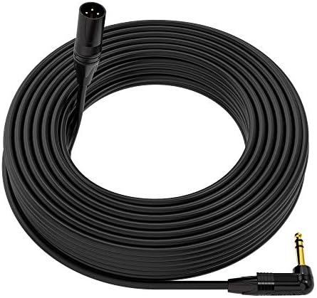 Mogami 2549 Професионален Студиен Микрофон, кабел |Plug XLR 3-пинов на 1/4 инча под прав ъгъл TRS | Neutrik Gold | 100 Метра | Черен