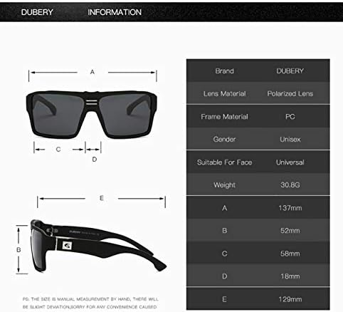 DUBERY Мъжки Поляризирани Слънчеви Очила За Шофиране На Открито Квадратни Спортни Модни Очила D729