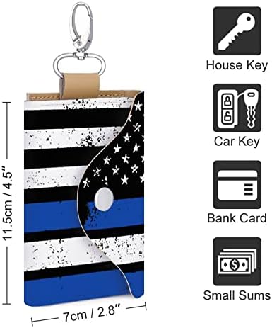 Гръндж САЩ El_Salvador Флаг Кожен Калъф За Ключове Преносим Държач За Карти в Чантата си Чанти с Куки за Ключове за Мъже Жени