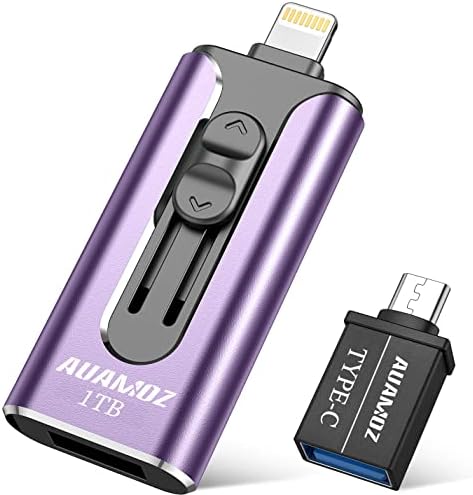 Флаш устройство за iPhone 512GB, AUAMOZ USB iOS Memory Stick Photo Stick Външен Диск usb Флаш устройство за iPhone, iPad, Android Компютър (Светло Виолетово)