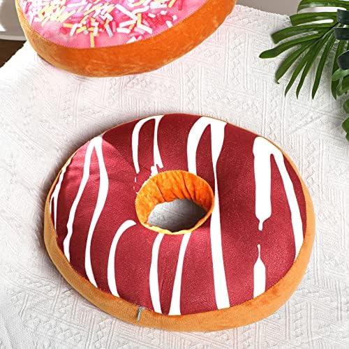 Кръгла възглавница 3 бр 16-Инчовата възглавница с Шоколадов Пончиком, Плюшен Мека възглавница за Хранене, 3D Дигитален печат, Набитая Възглавница