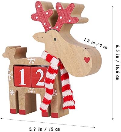 ABOOFAN Коледен Дървена Адвент-Календар Коледен Орнамент Дървени Блокове Календар за многократна употреба Вечен Календар за Обратно Броене