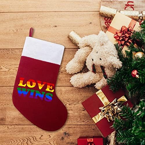 Любовта Побеждава Коледни Окачени чорапи Чорапи за Коледно Камина Празничен Начало Декор