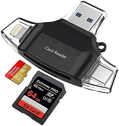 Смарт притурка на BoxWave, който е съвместим с Meizu Pro 6 (смарт притурка от BoxWave) - Устройство за четене на SD карти AllReader, четец за карти microSD, SD, Compact USB за Meizu Pro 6 - Jet Black