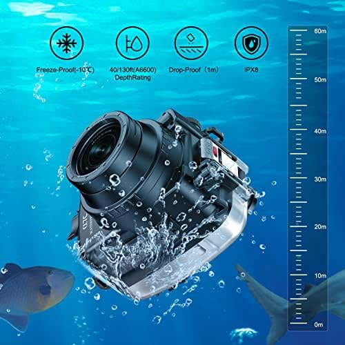 Водоустойчив корпус на камерата Sea жаби и стотици Съвместим с Sony A7C 10-18 28-60 мм IPX8 40 м/130 метра Максимална Дълбочина на Потапяне