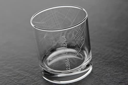 Добре разказана Гравированная карта Бъфало, Ню Йорк, Чаша за камъни, Старомодна чаша за уиски (11 грама, прозрачен) Чаша за Уиски